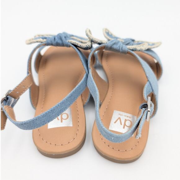 DV by Dolce Vita Kids' Caicey Slingback Sandal Bow Straps Blue Size US1 EU16 - Picture 4 of 9